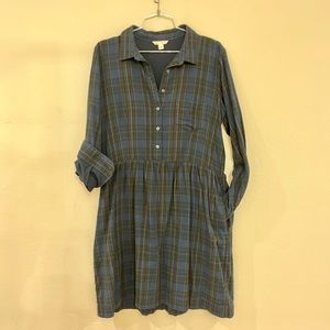 GAP Check Button Down Dress